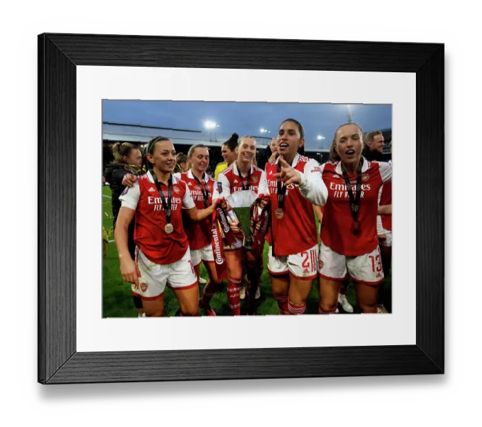 Framed Print : Arsenal Women Celebrate Conti Cup Triumph Over Chelsea