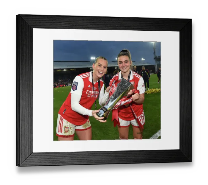 Framed Print : Arsenal Women Lift the FA WSL Cup: Stina Blackstenius and Laura Wienroither Celebrate Victory over Chelsea Framed Print : Arsenal Women Lift the FA WSL Cup: Stina Blackstenius and Laura Wienroither Celebrate Victory over Chelsea