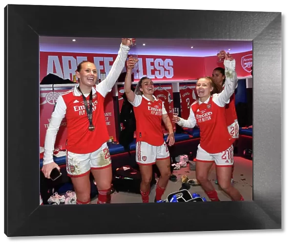 Arsenal Women Celebrate FA WSL Cup Final Victory over Chelsea