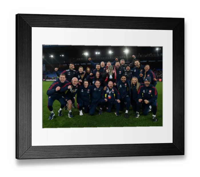 Framed Print : Arsenal Women's Team Celebrates FA WSL Cup Victory over Chelsea Framed Print : Arsenal Women's Team Celebrates FA WSL Cup Victory over Chelsea