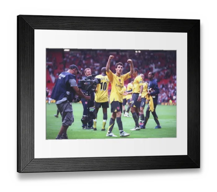 Framed Print : Cesc Fabregas's Euphoric Moment: 1-0 Win Over Manchester United, FA Premiership, Old Trafford, 2006 Framed Print : Cesc Fabregas's Euphoric Moment: 1-0 Win Over Manchester United, FA Premiership, Old Trafford, 2006
