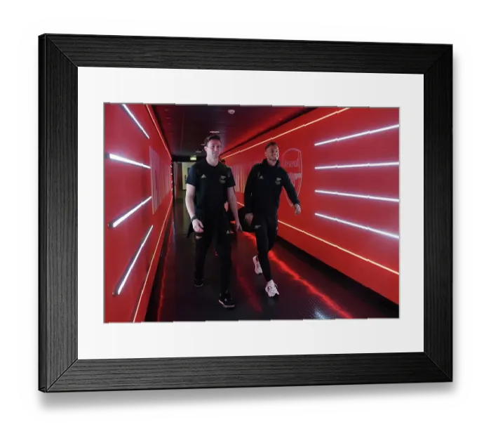 Framed Print : Arsenal FC: Holding and White Pre-Match Huddle vs AFC Bournemouth, Premier League 2022-23 Framed Print : Arsenal FC: Holding and White Pre-Match Huddle vs AFC Bournemouth, Premier League 2022-23