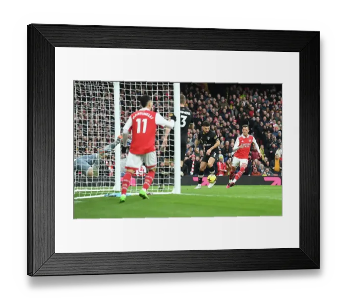 Framed Print : Arsenal's Ben White Scores His Second Goal: Arsenal's Commanding Performance Against AFC Bournemouth in the 2022-23 Premier League