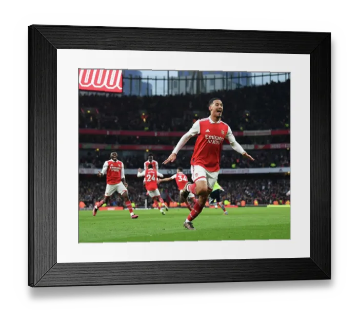 Framed Print : Arsenal's Triumph: Saliba and Nelson Celebrate Nelson's Goal vs. AFC Bournemouth (2022-23) Framed Print : Arsenal's Triumph: Saliba and Nelson Celebrate Nelson's Goal vs. AFC Bournemouth (2022-23)