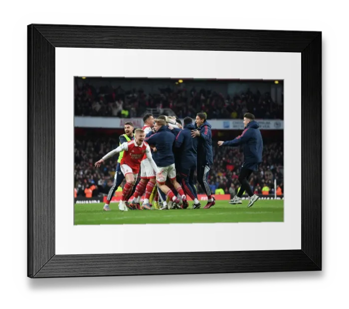 Framed Print : Arsenal Celebrate Reiss Nelson's Hat-Trick Against AFC Bournemouth (2022-23) Framed Print : Arsenal Celebrate Reiss Nelson's Hat-Trick Against AFC Bournemouth (2022-23)