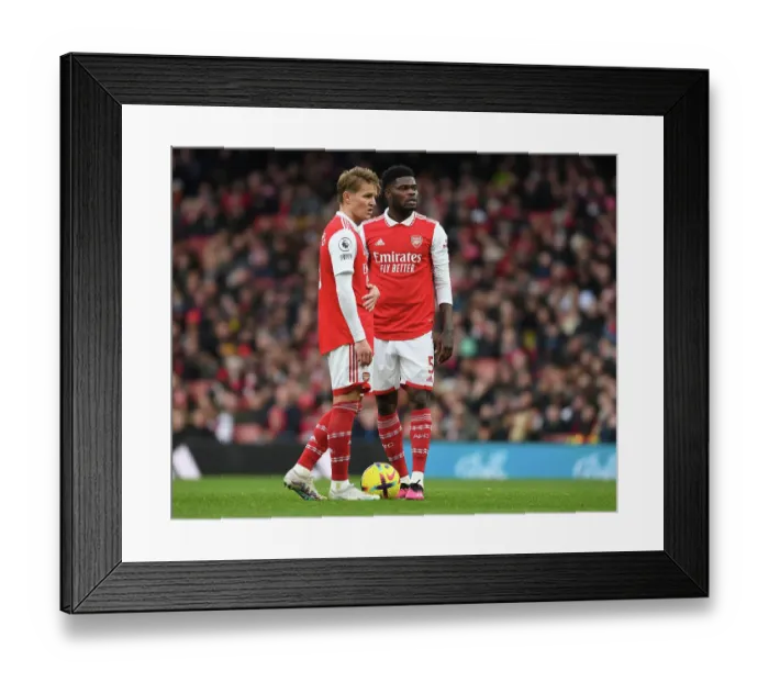 Framed Print : Arsenal's Martin Odegaard and Thomas Partey in Action against AFC Bournemouth, Premier League 2022-23