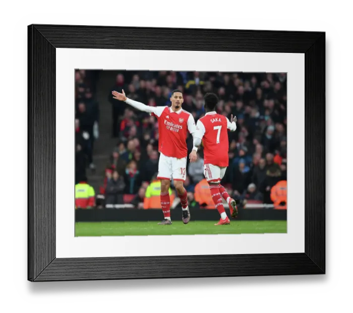Framed Print : Arsenal Celebrate Second Goal Against AFC Bournemouth in 2022-23 Premier League