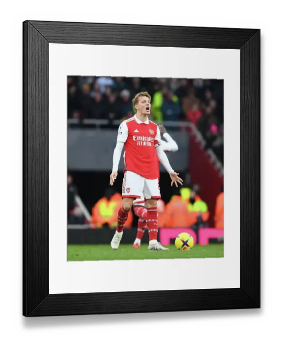 Framed Print : Martin Odegaard and Arsenal Team Celebrate Ben White's Goal Against AFC Bournemouth, 2022-23 Framed Print : Martin Odegaard and Arsenal Team Celebrate Ben White's Goal Against AFC Bournemouth, 2022-23