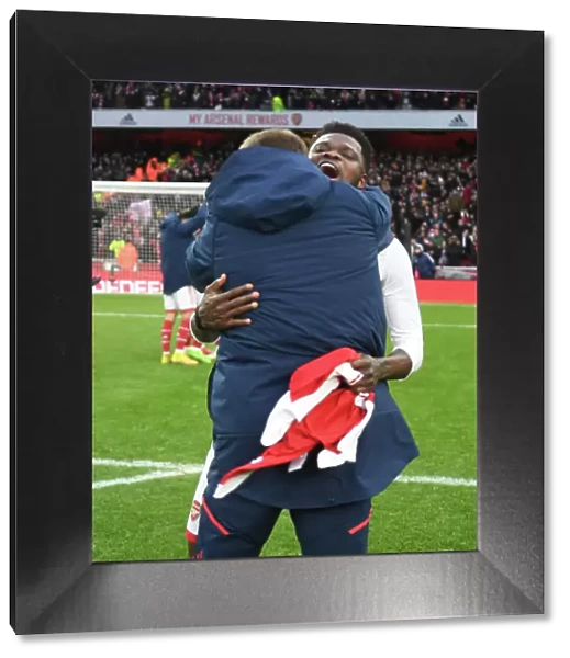 Thomas Partey's Emotional Celebration with Inaki Cana Pavon: Arsenal's Victory over AFC Bournemouth (2022-23)
