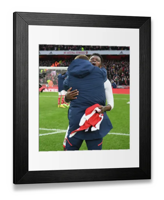Framed Print : Thomas Partey's Emotional Celebration with Inaki Cana Pavon: Arsenal's Victory over AFC Bournemouth (2022-23) Framed Print : Thomas Partey's Emotional Celebration with Inaki Cana Pavon: Arsenal's Victory over AFC Bournemouth (2022-23)