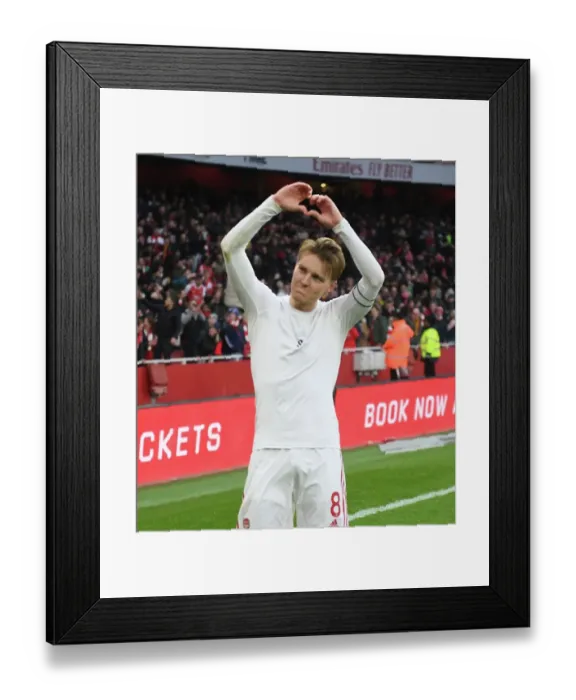 Framed Print : Arsenal's Martin Odegaard Celebrates After Arsenal FC vs AFC Bournemouth in Premier League 2022-23 Framed Print : Arsenal's Martin Odegaard Celebrates After Arsenal FC vs AFC Bournemouth in Premier League 2022-23