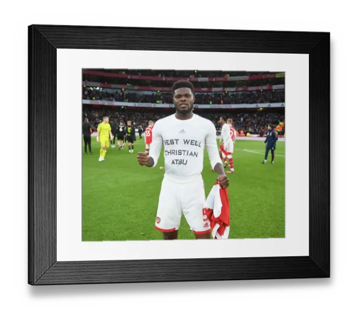 Framed Print : Thomas Partey Reacts After Arsenal's Victory Over AFC Bournemouth (2022-23) Framed Print : Thomas Partey Reacts After Arsenal's Victory Over AFC Bournemouth (2022-23)