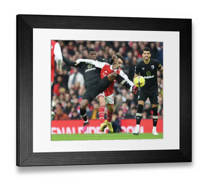 Framed Print : Arsenal vs. AFC Bournemouth: Fabio Vieira vs. Dango Ouattara Clash in Premier League Showdown