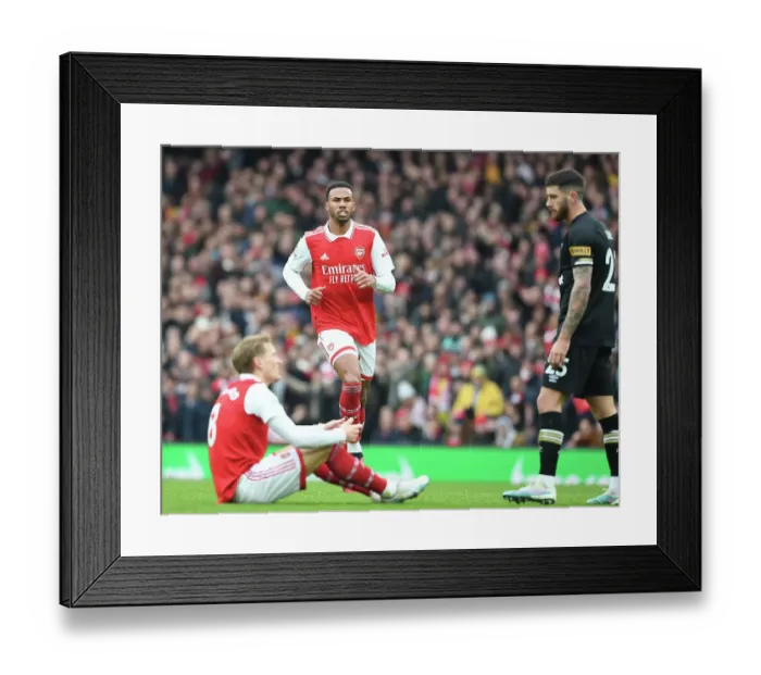 Framed Print : Arsenal's Gabriel in Action: Premier League Clash Against AFC Bournemouth, March 2023