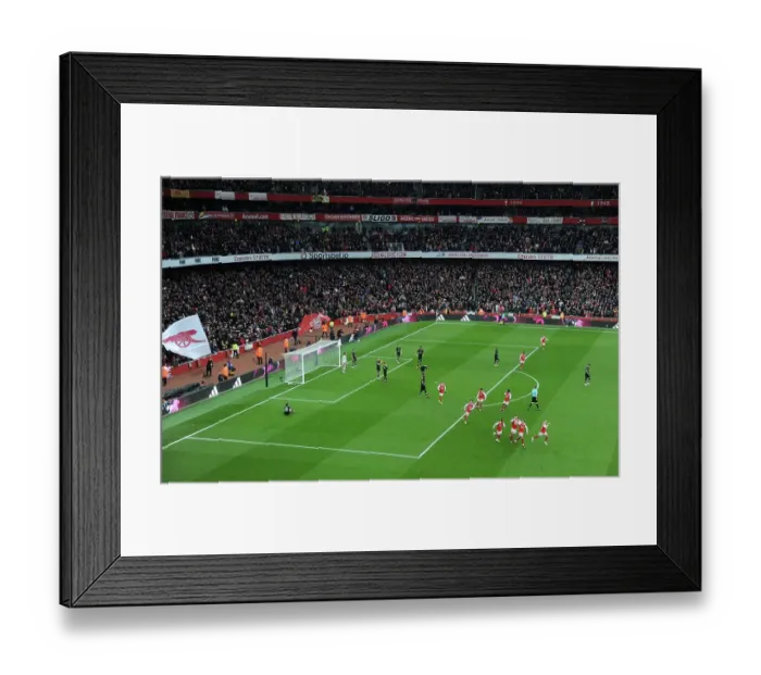 Framed Print : Arsenal's Ben White Scores and Celebrates in Premier League Victory Over AFC Bournemouth