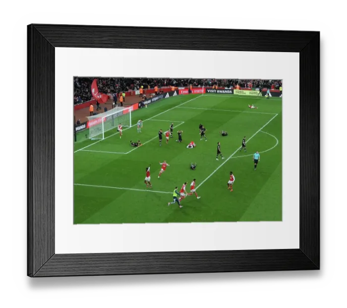 Framed Print : Arsenal's Triumph: Reiss Nelson Scores the Decisive Goal Against AFC Bournemouth (2022-23)