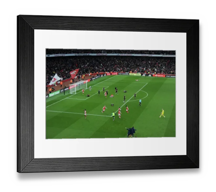Framed Print : Arsenal's Triumph: Reiss Nelson's Hat-Trick vs. AFC Bournemouth (2022-23)
