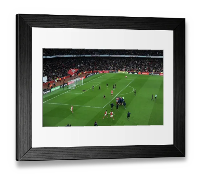 Framed Print : Arsenal Celebrate Third Goal Against AFC Bournemouth in 2022-23 Premier League