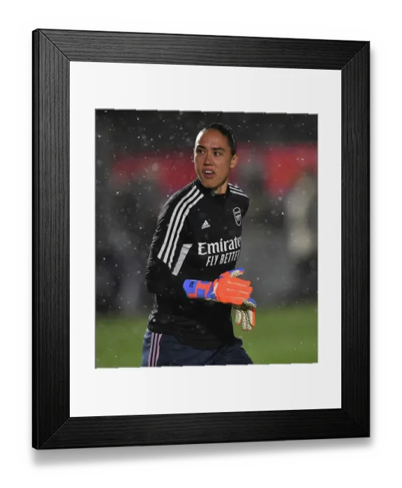 Framed Print : Arsenal FC vs Liverpool FC: Manuela Zinsberger Prepares for FA Women's Super League Clash