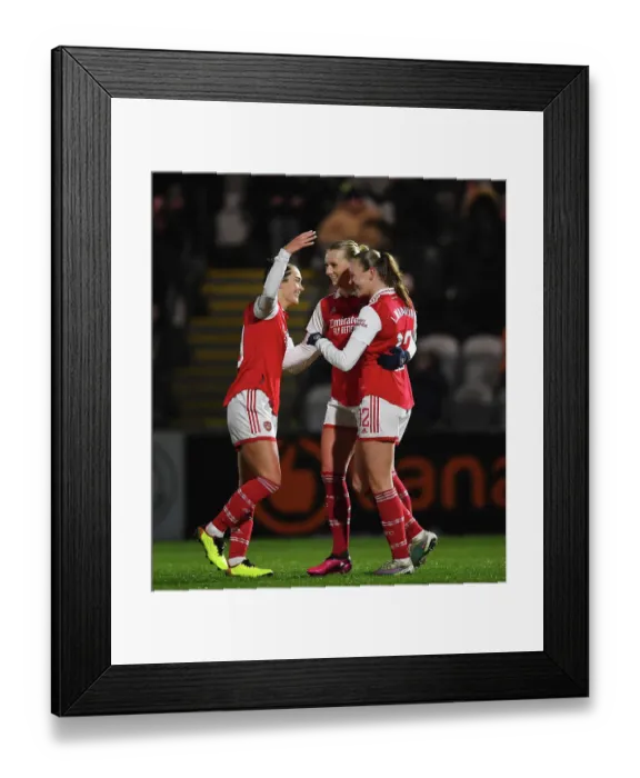 Framed Print : Stina Blackstenius Scores First Goal: Arsenal Women Triumph Over Liverpool Women in FA Women's Super League