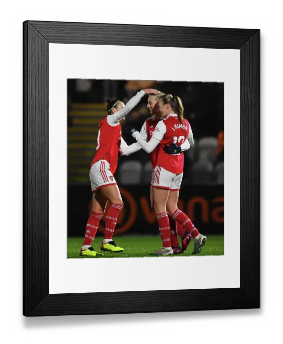 Framed Print : Stina Blackstenius Scores the Opener: Arsenal Women Triumph Over Liverpool Women in FA Women's Super League