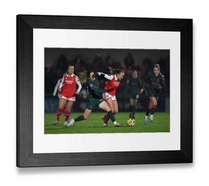 Framed Print : Arsenal vs. Liverpool: Intense Battle in FA Women's Super League