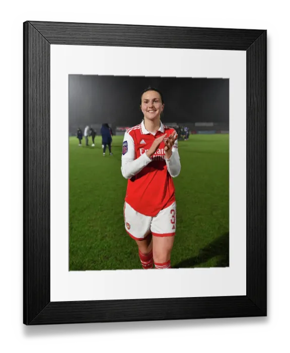 Framed Print : Arsenal Women Triumph Over Liverpool: Lotte Wubben-Moy Celebrates FA Women's Super League Victory