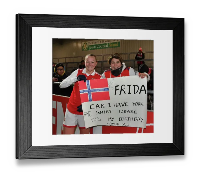 Framed Print : Arsenal Women Celebrate Victory Over Liverpool in FA Women's Super League: Frida Maanum Amid Cheering Fans
