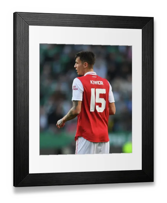 Framed Print : Arsenal's Jakub Kiwior Clashes with Sporting CP in Europa League Battle Framed Print : Arsenal's Jakub Kiwior Clashes with Sporting CP in Europa League Battle