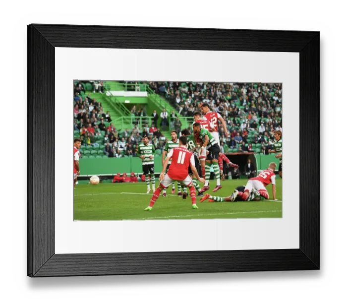 Framed Print : William Saliba Scores First Arsenal Goal in Europa League Clash Against Sporting Lisbon Framed Print : William Saliba Scores First Arsenal Goal in Europa League Clash Against Sporting Lisbon