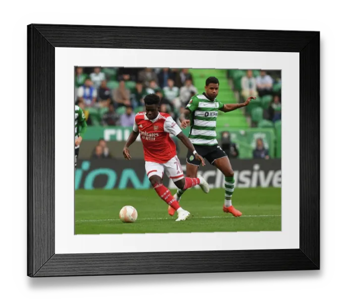 Framed Print : Bukayo Saka's Europa League Brilliance: Arsenal Star Shines Against Sporting CP in Lisbon, 2023 Framed Print : Bukayo Saka's Europa League Brilliance: Arsenal Star Shines Against Sporting CP in Lisbon, 2023