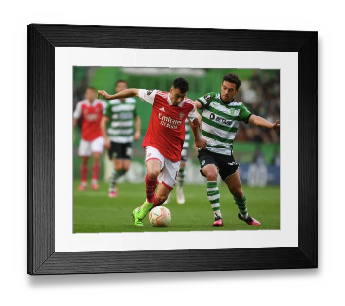 Framed Print : Arsenal's Martinelli Shines in Europa League Clash against Sporting CP