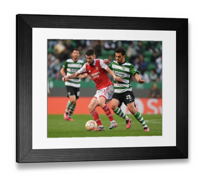 Framed Print : Jorginho's Breakthrough: Arsenal's Thrilling Europa League Debut vs. Sporting Lisbon - Pedro Goncalves Overcome Framed Print : Jorginho's Breakthrough: Arsenal's Thrilling Europa League Debut vs. Sporting Lisbon - Pedro Goncalves Overcome