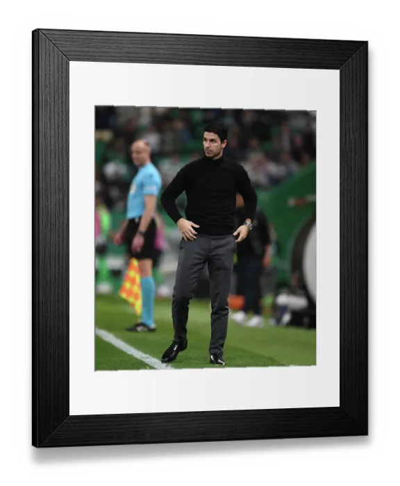Framed Print : Mikel Arteta Leads Arsenal in Europa League Battle against Sporting CP, Lisbon 2023 Framed Print : Mikel Arteta Leads Arsenal in Europa League Battle against Sporting CP, Lisbon 2023