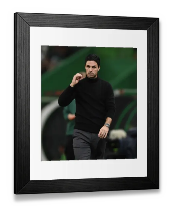 Framed Print : Mikel Arteta and Arsenal Face Off Against Sporting CP in Europa League Showdown, Lisbon 2023