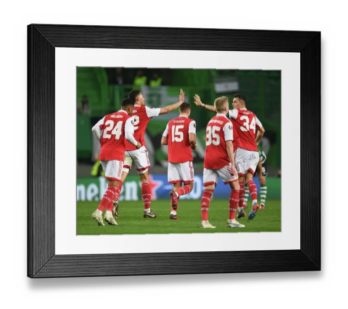 Framed Print : Granit Xhaka's Europa League Goal: Arsenal's Triumph over Sporting Lisbon