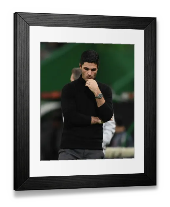 Framed Print : Mikel Arteta Leads Arsenal in Europa League Clash against Sporting Lisbon Framed Print : Mikel Arteta Leads Arsenal in Europa League Clash against Sporting Lisbon