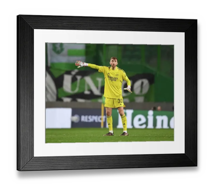 Framed Print : Arsenal's Matt Turner in Action: Europa League Clash against Sporting CP, Lisbon 2023
