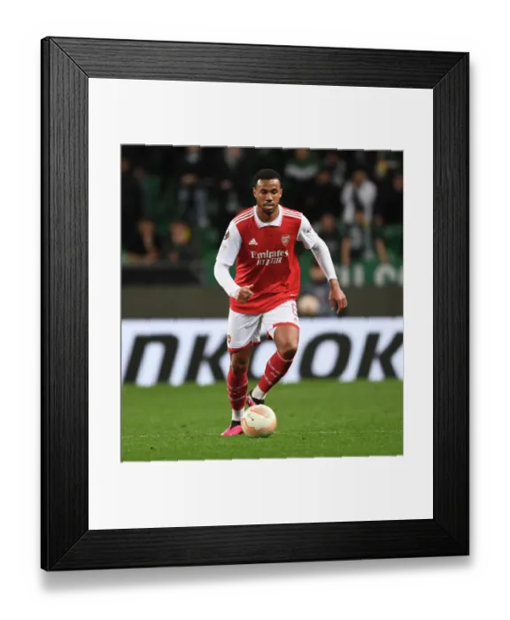Framed Print : Arsenal's Gabriel Shines in Europa League Clash against Sporting CP, Lisbon 2023