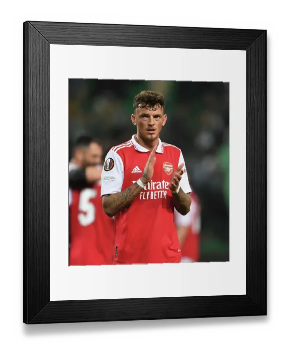 Framed Print : Arsenal's Ben White Applauding Fans after Europa League Victory over Sporting CP Framed Print : Arsenal's Ben White Applauding Fans after Europa League Victory over Sporting CP