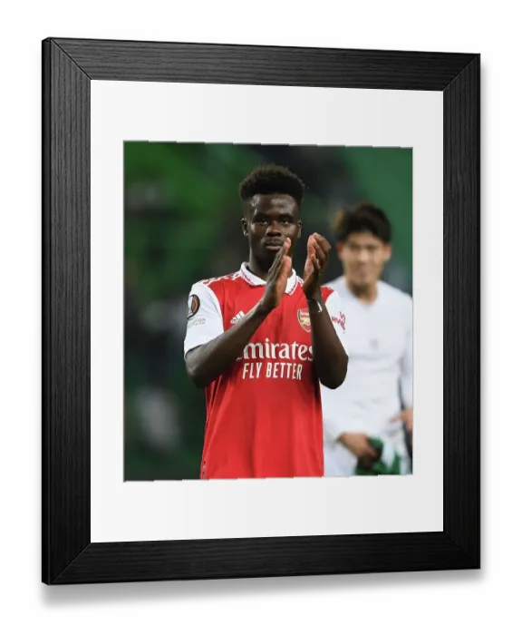 Framed Print : Bukayo Saka's Euphoric Moment: Arsenal's Victory Applause at Sporting Lisbon's Estadio Jose Alvalade - Arsenal's Triumph in the UEFA Europa League 2022-23 Round of 16 (Lisbon, Portugal - March 9, 2023) Framed Print : Bukayo Saka's Euphoric Moment: Arsenal's Victory Applause at Sporting Lisbon's Estadio Jose Alvalade - Arsenal's Triumph in the UEFA Europa League 2022-23 Round of 16 (Lisbon, Portugal - March 9, 2023)