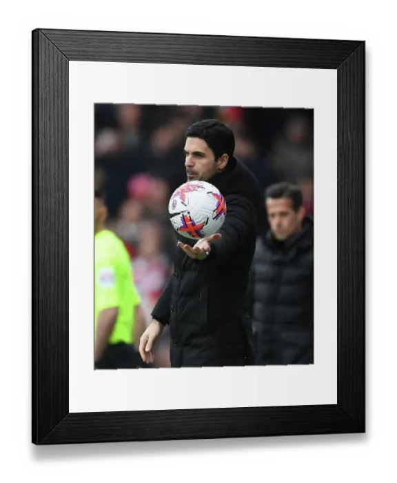 Framed Print : Mikel Arteta Leads Arsenal in Premier League Battle at Fulham, March 2023