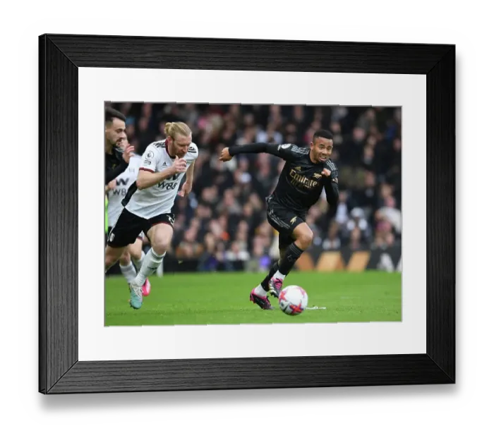 Framed Print : Gabriel Jesus Dashes Past Fulham's Tim Ream: Arsenal vs Fulham, Premier League 2022-23 Framed Print : Gabriel Jesus Dashes Past Fulham's Tim Ream: Arsenal vs Fulham, Premier League 2022-23