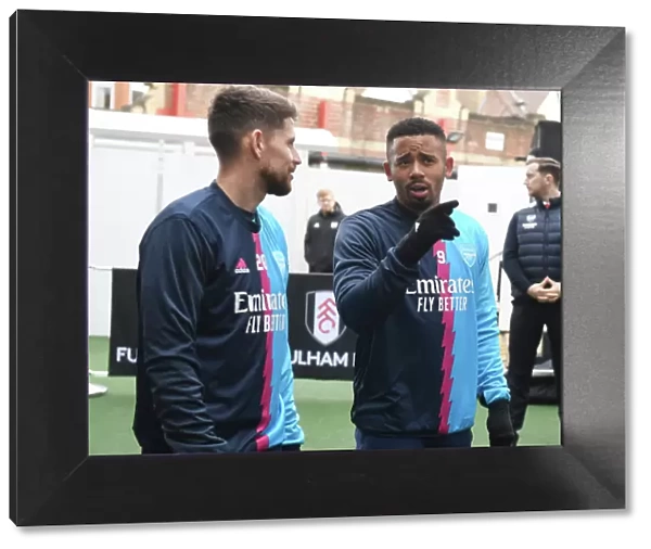 Jorginho and Gabriel Jesus: Pre-Match Moment at Fulham vs Arsenal, Premier League 2022-23