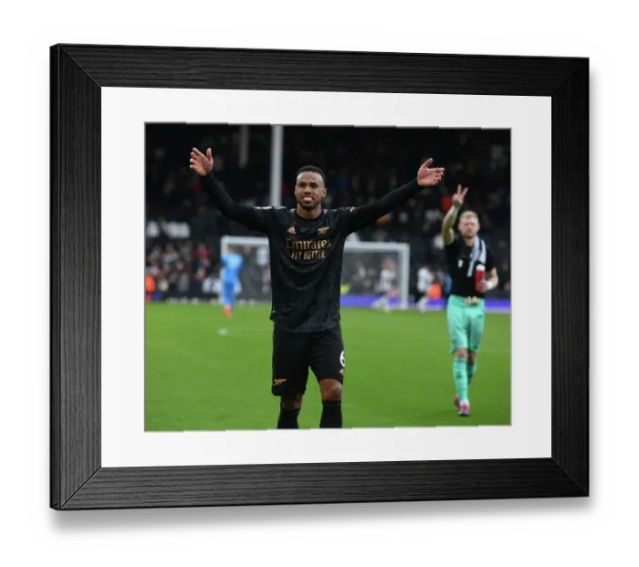 Framed Print : Gabriel's Victory: Arsenal Secures Win Against Fulham in Premier League Framed Print : Gabriel's Victory: Arsenal Secures Win Against Fulham in Premier League