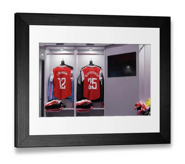 Framed Print : Arsenal Women's Squad Gear Up: Frida Maanum and Stina Blackstenius Prepare for Arsenal v Reading (FA Women's Super League, 2022-23)