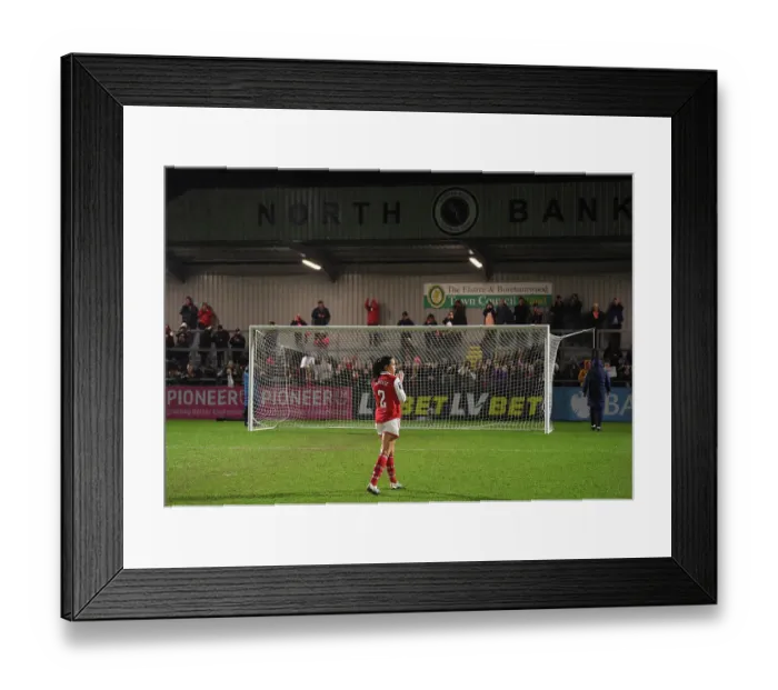 Framed Print : Arsenal Women's Squad: Rafaelle Souza in Thoughtful Moment After Arsenal vs. Reading Match, FA Women's Super League 2022-23