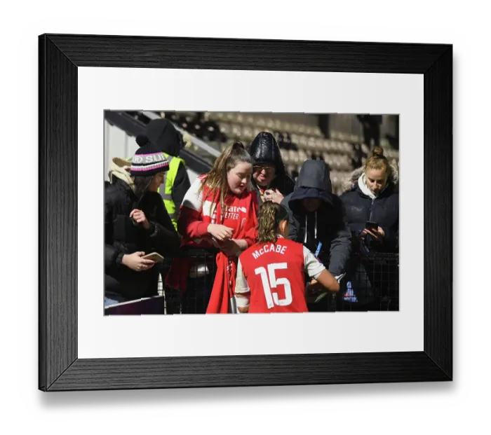Framed Print : Arsenal Women Celebrate FA WSL Victory: Katie McCabe Amidst Jubilant Fans