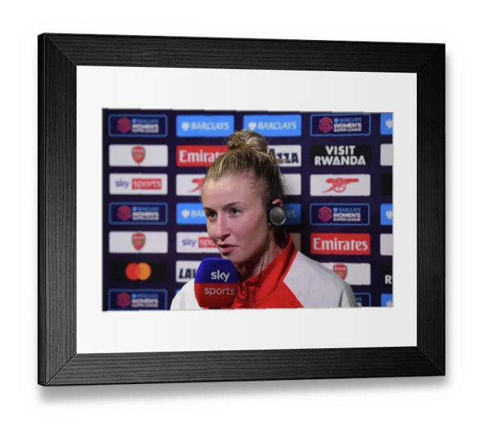 Framed Print : Leah Williamson, Arsenal Women's Star, Celebrates Post-Match Victory at Meadow Park Against Reading Framed Print : Leah Williamson, Arsenal Women's Star, Celebrates Post-Match Victory at Meadow Park Against Reading