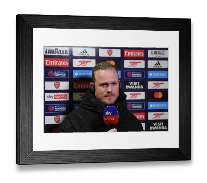 Framed Print : Arsenal Women's Boss Jonas Eidevall Reacts After Draw Against Reading in FA WSL Framed Print : Arsenal Women's Boss Jonas Eidevall Reacts After Draw Against Reading in FA WSL